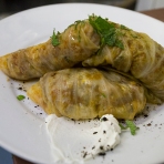 cabbage rolls, smoked labneh
